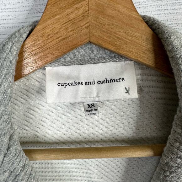 Cupcakes and Cashmere Womens size XS Wesley Moto Ribbed Gray Asymmetrical Jacket - Picture 10 of 13